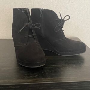 Black Suede Ankle Booties Size 7.5